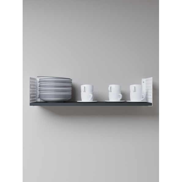 Полка навесная 17х80х22 см из ЛДСП Белая - Антрацит 381001 -
                                                        Фото 5